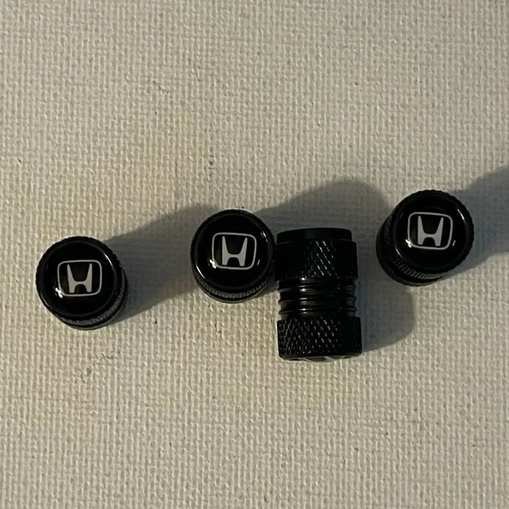 Honda Logo valve Stem caps in Black set of 4 NWT
